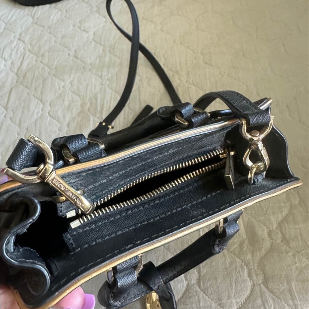 Michael Kors Black Mini Bag with Gold Accents - Picture 3 of 3